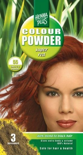 Pudra de hena, Colour Powder Super Red 55, Hennaplus, 100 gr