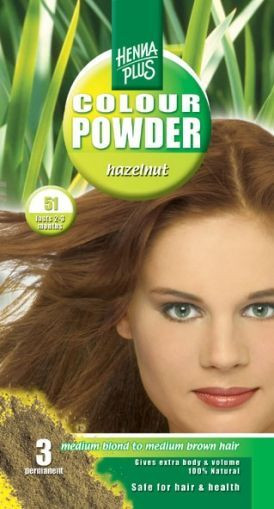 Pudra de hena, Colour Powder Hazelnut 51, Hennaplus, 100 gr