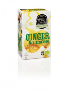Ceai ecologic, Ginger & Lemon, Royal Green, 27 gr, 16 plicuri