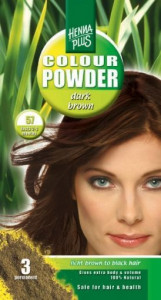 Pudra de hena, Colour Powder Dark brown 57, Hennaplus, 100 gr