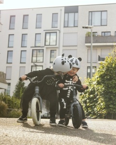Cască protectie pentru copii - Hudora Panda, crem/negru, mărimea 48-52 - Img 2