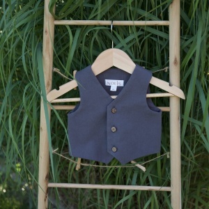 Costum botez baieți gri vestă cu pantaloni - Img 4