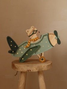 Lampă Vintage Aircraft - Khaki Pastel Bear - Img 3