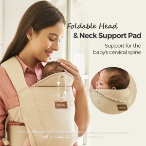Marsupiu ergonomic pentru nou-născuți WeeSnug, 0–6 luni - 3- 11 kg Bej - Img 2
