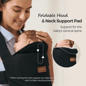 Marsupiu ergonomic pentru nou-născuți WeeSnug, 0–6 luni - 3-11 kg Negru - Img 5