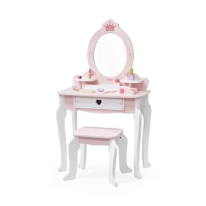 Masuță de toaletă din lemn cu 8 accesorii design prințesă