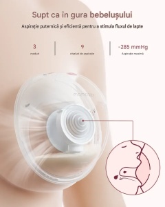 Pompa de sân portabilă dublă Momcozy M5 Smart, fără durere, conectivitate mobilă – Gri - Img 2