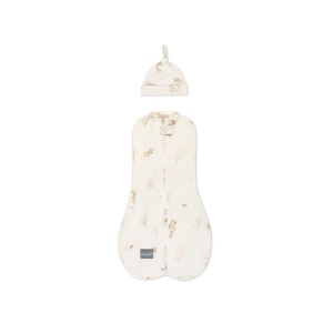 Săculeț Swaddle pentru infășat nou născut din bumbac + căciulița – First Step Boho