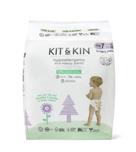 Scutece Hipoalergenice Eco Kit&Kin Chilotel XXL, Marimea 7, 17 kg+, 16 buc