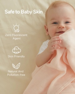 Set 4 păturici din muselină, bambus și bumbac 120 x 120 cm - Girl set Swaddle - Img 4