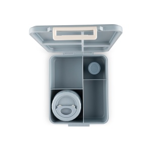 Caserolă prânz Mare cu 4 compartimente + 1 borcan termoizolant design Navă spațială - Img 4