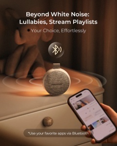 Dispozitiv portabil White Noise cu acumulator și lumină, 20 de sunete relaxante, conectivitate Bluetooth - Img 4