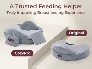 Pernă de alăptat cu spumă cu memorie, suport ergonomic maxim pentru spate – CozyPro - Img 4