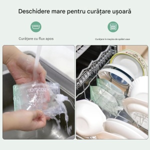 Pungi reutilizabile pentru bebeluși, fără BPA, sigure pentru congelator, ideale pentru piure și iaurt, 10 x 150 ml - Img 5