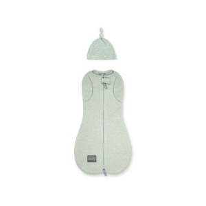 Săculeț Swaddle pentru infașat, din bumbac + căciulița – Second step Mint