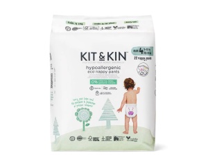 Scutece Hipoalergenice Eco Kit&Kin Chilotel Maxi, Marimea 4, 9-15 kg, 22 buc