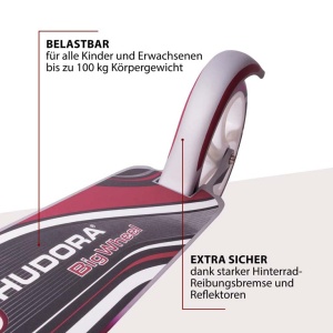 Trotinetă HUDORA BigWheel® 205 - magenta - Img 4
