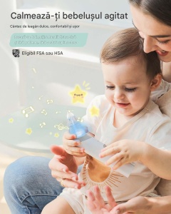 Aspirator nazal electric reîncărcabil pentru bebeluși – 3 niveluri de aspirare, muzică și lumină, 3 capete din silicon - Img 5