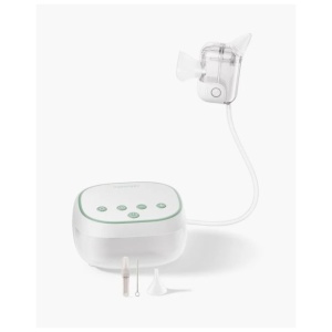 Aspirator Nazal pentru bebeluși 2-în-1 cu difuzare soluție salină și sunete – BreezyClear Pro