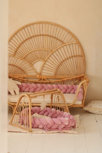 Baby Nest 2 în 1 din catifea, cu saltea și protecție - Dusty pink - Img 3