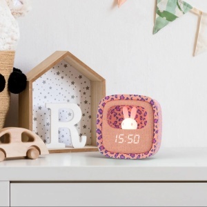 Ceas deșteptator cu lampă integrată Billy - Pink Leopard - Img 3