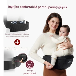 Hip Seat ergonomic cu pernă pentru șold și suport lombar pentru părinți – până la 20 kg - Img 3