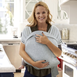 Marsupiu Wrap Sling cu suport ergonomic pentru spate 3.5–22 kg – Light Brown - Img 8