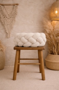 Protecție laterală impletită in 4 pentru pătuț Boucle - Light Beige 300 cm