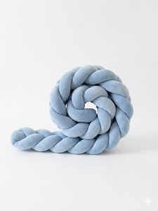 Protecție laterală impletită pentru pătuț Velvet - Blue 300 cm