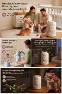 Purificator de aer CozyBreath Baby Air cu filtru de carbon și lumină reglabilă - Img 4