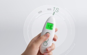 Termometru digital cu infraroșu pentru frunte și ureche, fără contact, pentru bebeluși, copii și adulți cu alarmă la febră - Img 4