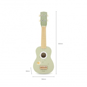 Ukulele verde din lemn pentru copii, jucărie muzicală Montessori - Img 6