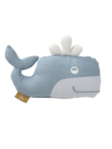 Zornăitoare din bumbac organic - Whale blue