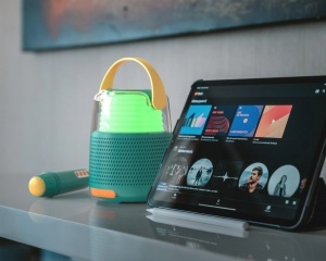 Boxă bluetooth și set Karaoke - Bleu - Img 6