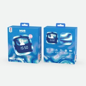 Ceas deșteptator cu lampă integrată Billy - Blue Waves - Img 4