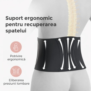 Centură postpartum, modelatoare, Momcozy Ergowrap™ suport 3D pentru abdomen și spate, ideală după naștere naturală sau cezariană, Petite - Negru - Img 2