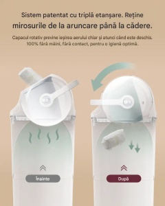 Coș pentru scutece Diaper Pail cu sistem patentat de etanșare triplă, deschidere largă, capacitate mare și compatibil cu saci de gunoi standard - Img 2