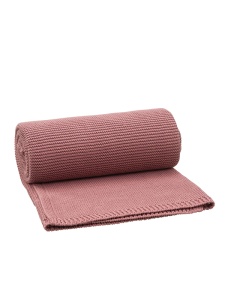 Pătură împletită, din bumbac organic - Rose down - Img 2