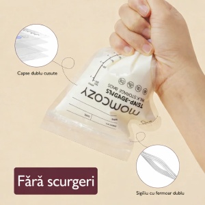 Pungi pentru stocarea laptelui matern Momcozy, 240 ml, cu senzor de temperatură și turnare ușoară – 60 buc. - Img 2