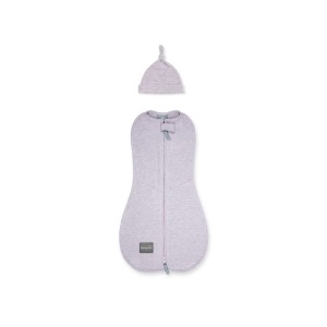 Săculeț Swaddle pentru infășat nou născut din bumbac + căciulița – First Step Roz