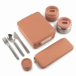 Set trio prânz cu recipiente termice - Roz
