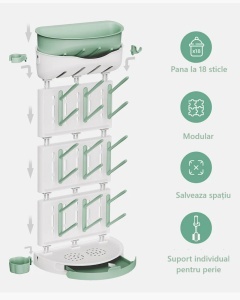 Suport vertical premium pentru uscarea a până la 18 biberoane și accesorii de alăptare - Img 3