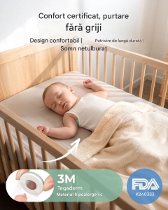 Termometru inteligent tip plasture pentru bebeluși – monitorizare continuă și precizie de nivel medical - Img 2