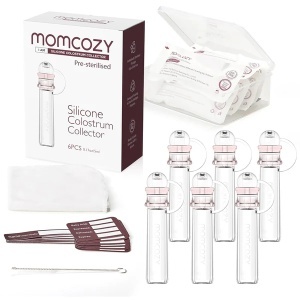 Kit colector de colostru reutilizabil – pentru lapte matern, portabil, fără BPA, cu husă de depozitare