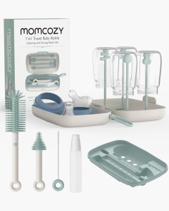 Kit mobil pentru curățarea și uscarea sticlelor 7 in 1 - Green