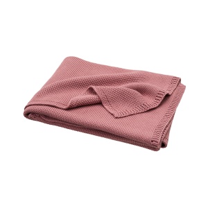 Pătură împletită, din bumbac organic - Rose down