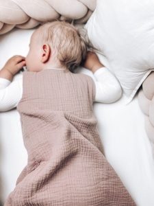 Sac de dormit din muselină/bumbac cu reversibil 1 TOG – 0-4 luni -Gri Deschis - Img 4