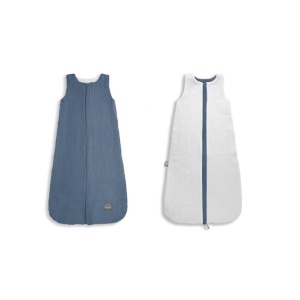 Sac de dormit din muselină, reversibil, 1 TOG - M 4-24 luni - Albastru