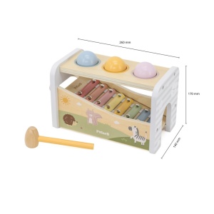 Banc de lovit cu Xilofon Montessori 3 in 1, Viga - Img 3