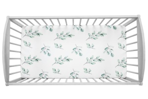 Cearșaf cu elastic pentru pătuț 120 × 60 cm – Eucalipt